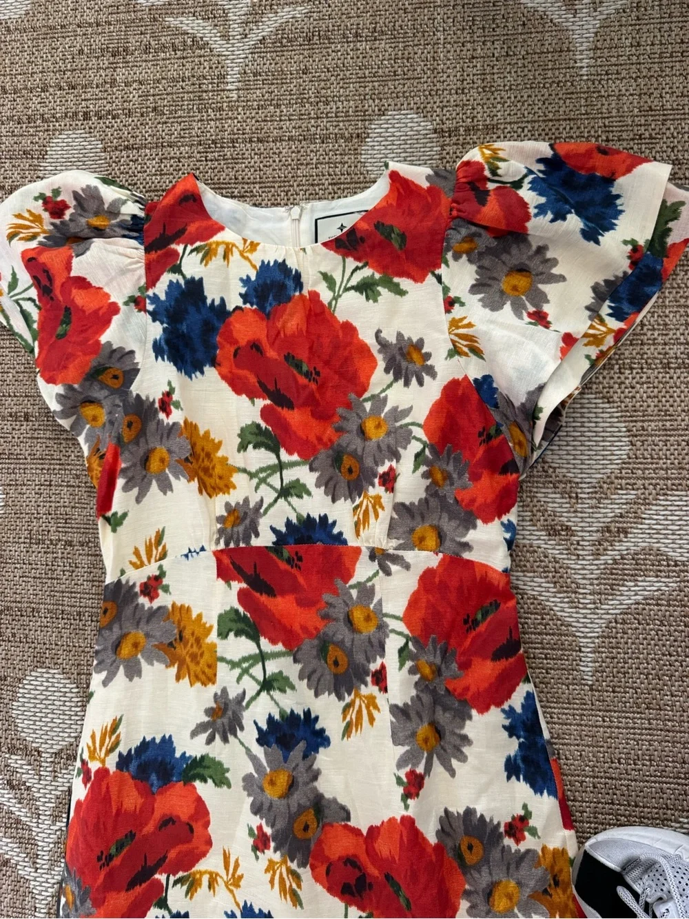 Tuckernuck Crimson Poppy Cotton Linen Elodie Dress - Picture 5 of 6